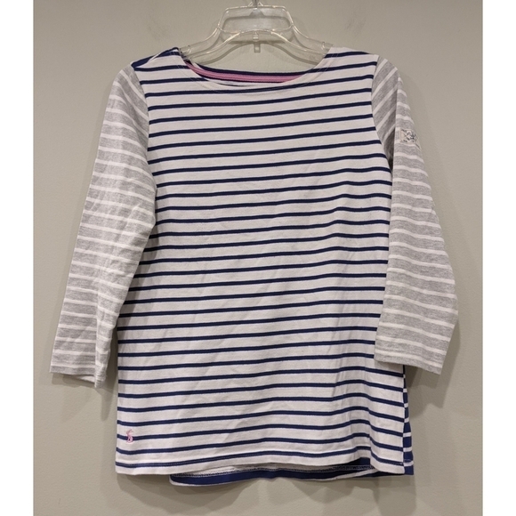 Joules Harbour Multi Colored Striped Cotton Top Size 6 - Picture 1 of 6